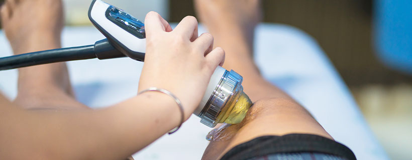 patient receiving shockwave therapy in Turlock